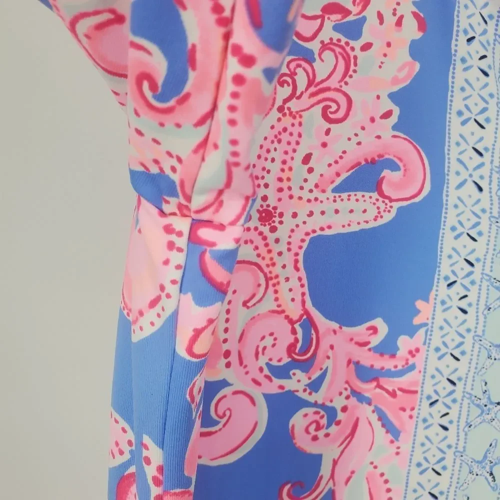 Lilly Pulitzer Chilly Lilly Nadine Dress UPF 50+ Blue Peri Go With The Flow - Picture 6 of 11